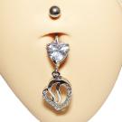 Bauchnabelpiercing mit Kristall-Herz